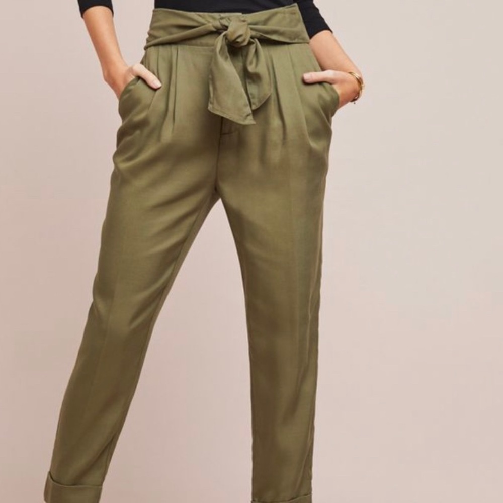 Anthropologie Kingsley Belted Trousers